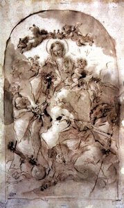 Vergine con Bambino con San Domenico, Santa Teresa e San Coribiano, c.1745 da Giovanni Antonio Guardi