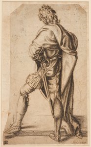 Un uomo in piedi, visto da dietro da Giovanni Antonio Pordenone