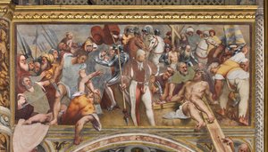 Navata centrale, Prima campata sud, Cristo inchiodato alla croce, Il Pordenone da Giovanni Antonio Pordenone