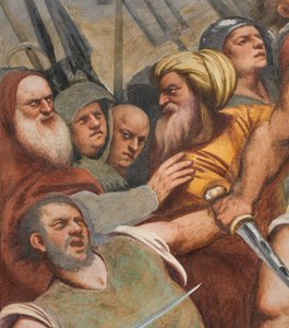 Navata centrale, Prima campata sud, Cristo inchiodato alla croce, Il Pordenone da Giovanni Antonio Pordenone