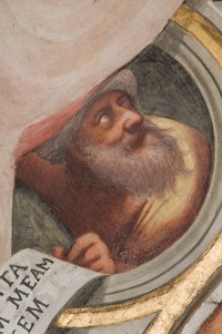 Navata centrale, Prima campata sud, Il Pordenone 1520, Busto con profeta da Giovanni Antonio Pordenone