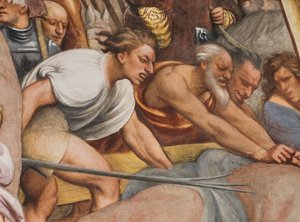 Navata Centrale, Seconda Campata Sud, Gesù cade sotto la Croce, Il Pordenone