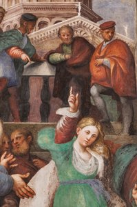 La disputa di Santa Caterina con i filosofi, (dettaglio) da Giovanni Antonio Pordenone