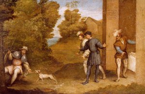 San Rocco nutrito dal cane, compartimento del Polittico di San Gottardo