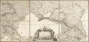Mappa del 1774 del Mar Nero con le parti adiacenti degli Imperi turco e russo da Giovanni Antonio Rizzi Zannoni