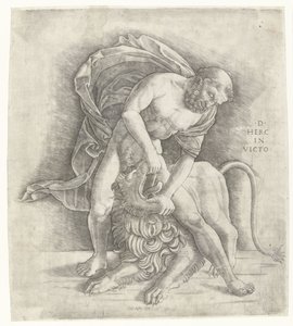 Ercole che combatte il leone di Nemea da Giovanni Antonio da Brescia