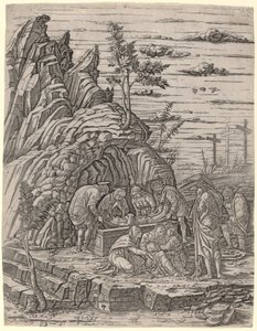 La sepoltura con tre uccelli da Giovanni Antonio da Brescia, after Andrea Mantegna