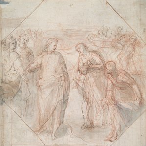 La caduta di Simon Mago (recto); La chiamata di Giacomo e Giovanni (o di Pietro e Andrea) (verso) da Giovanni Balducci