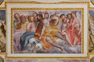 Genova, Duomo (Cattedrale di San Lorenzo), interno, Cappella Lercari o Cappella del Santissimo Sacramento (abside settentrionale), volta: "I Giusti dell