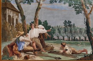 Alloggi per ospiti, stanza delle scene rurali: "Il riposo del contadino" (dettaglio) da Giovanni Battista Tiepolo