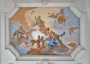 Trionfo della Gloria annunciato dalla Fama tra le Virtù Cardinali da Giovanni Battista Tiepolo