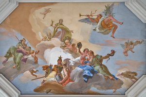 Trionfo della Gloria annunciato dalla Fama tra le Virtù Cardinali da Giovanni Battista Tiepolo