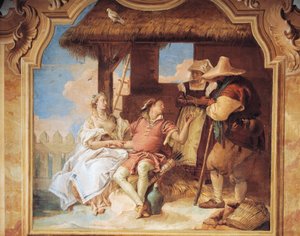 Angelica e Medoro che salutano i contadini da Giovanni Battista Tiepolo