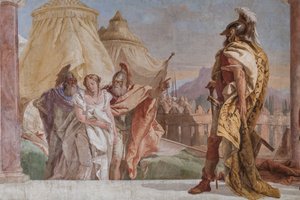 Euribate e Taltibio conducono Briseide ad Agamennone (dettaglio) da Giovanni Battista Tiepolo