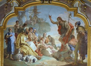Italia, Bergamo, Cappella Colleoni, San Giovanni Battista che predica alla folla