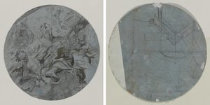 Apoteosi di un santo (recto); Schizzo architettonico(?) (verso)