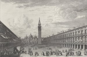 Piazza San Marco verso la Basilica e il Campanile da Giovanni Battista Brostoloni