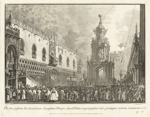 Il Doge Partecipa al Festival del Giovedì Grasso nella Piazzetta da Giovanni Battista Brostoloni