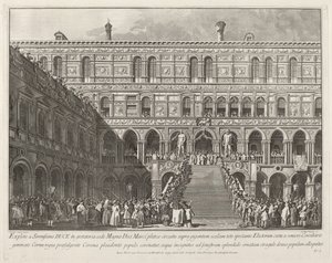 Il Doge Incoronato sulla Scala dei Giganti del Palazzo Ducale, 1763-1766 da Giovanni Battista Brostoloni