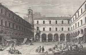 Vista della piazza del mercato vicino alla chiesa di San Giacomo
