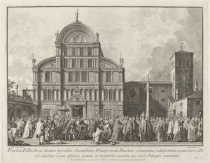 Visita del Doge a San Zaccaria il giorno di Pasqua, 1763-1766 da Giovanni Battista Brostoloni