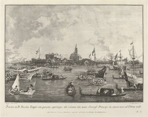 Il Doge nel Bucintoro che Lascia San Nicolò di Lido da Giovanni Battista Brustolon after Canaletto