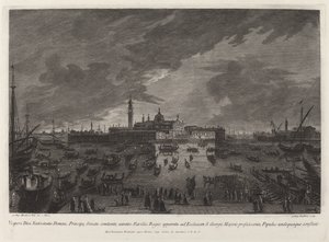 Processione della vigilia di Natale a San Giorgio Maggiore da Giovanni Battista Brustolon after Giovanni Battista Moretti