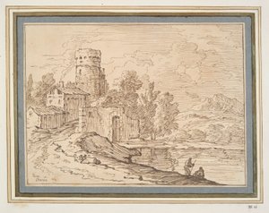 Paesaggio con castello vicino all