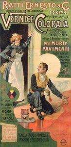 Manifesto pubblicitario per i negozi di vernici Ratti Ernesto e Co., Italia da Giovanni Battista Carpanetto