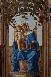 Madonna in trono con Gesù Bambino tra i santi Giacomo e Girolamo (dettaglio)
