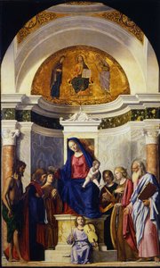 Vergine e Bambino con i Santi Giovanni Battista, Cosma e Damiano, Caterina e Paolo, ca 1506-1507