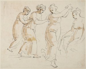 Una ninfa seduta e tre ninfe danzanti da Giovanni Battista Cipriani