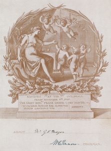 Invito a un banchetto alla Guildhall, Londra, il 9 novembre 1900 da Giovanni Battista Cipriani