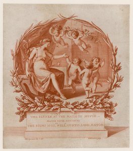 Invito a cena alla Mansion House, Londra, il 28 marzo 1796 (incisione) da Giovanni Battista Cipriani