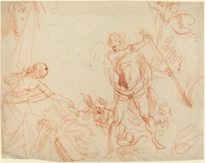 Composizione mitologica con Crono e Arpie [recto]