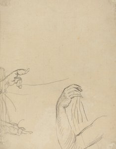 Studio di due putti e un braccio drappeggiato (verso) da Giovanni Battista Cipriani