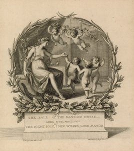 Biglietto per il ballo alla Mansion House, Londra, 17 aprile 1775 da Giovanni Battista Cipriani