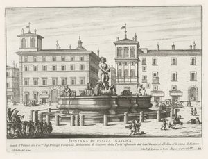 Fontana del Moro a Piazza Navona a Roma da Giovanni Battista Falda