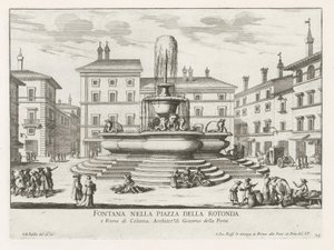 Fontana del Pantheon in Piazza della Rotonda a Roma da Giovanni Battista Falda