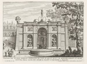 Fontana nei giardini di Villa Aldobrandini a Frascati da Giovanni Battista Falda