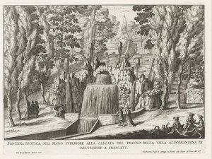 Fontana nei giardini della Villa Aldobrandini a Frascati da Giovanni Battista Falda
