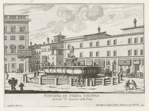 Fontana in Piazza Colonna a Roma da Giovanni Battista Falda
