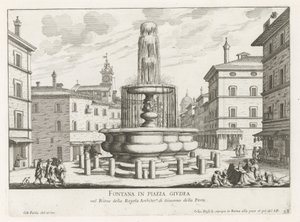 Fontana in Piazza Giudia a Roma da Giovanni Battista Falda