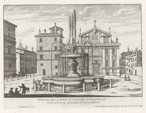 Fontana in Piazza Scossacavalli a Roma da Giovanni Battista Falda