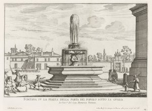 Fontana in Piazza del Popolo a Roma da Giovanni Battista Falda