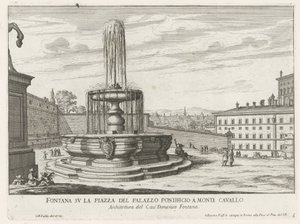 Fontana su Piazza del Quirinale a Roma da Giovanni Battista Falda