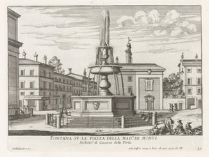 Fontana su Piazza della Madonna dei Monti a Roma da Giovanni Battista Falda