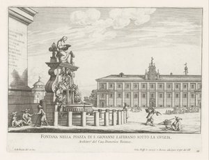 Fontana in Piazza di San Giovanni in Laterano a Roma da Giovanni Battista Falda