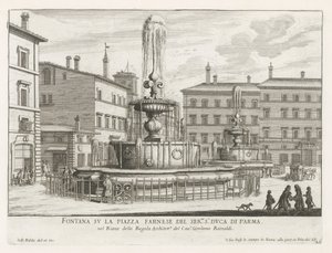 Fontane in Piazza Farnese a Roma da Giovanni Battista Falda