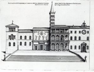 La Loggia della Benedizione della Vecchia Basilica Vaticana da Giovanni Battista Falda